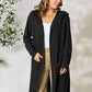 Basic Bae Ribbed Open Front Cardigan Long Sleeve - Full Size Fashion Essential - MegaSuperStar