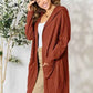 Basic Bae Ribbed Open Front Cardigan Long Sleeve - Full Size Fashion Essential - MegaSuperStar