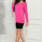 Basic V - Neck Long Sleeve Top for Effortless Everyday Style - MegaSuperStar