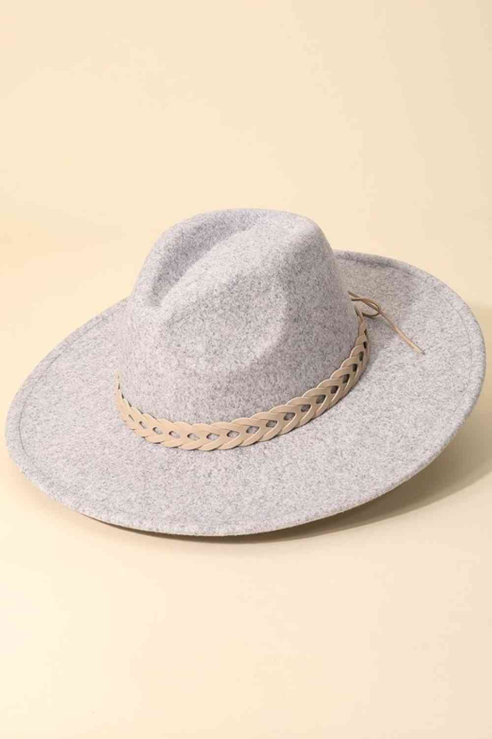 Fame Woven Together Braided Strap Fedora - MegaSuperStar