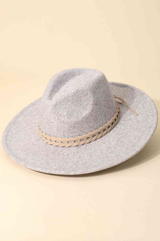 Fame Woven Together Braided Strap Fedora - MegaSuperStar