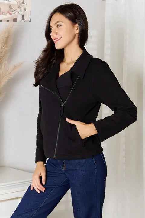 Customer styling 🌸 Culture Code Zip-Up Jacket - Full Size Zip-Up Jacket with Pockets for Stylish Comfort and Versatility 🌸