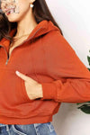 Double Take Hoodie: Half-Zip Long Sleeve for Ultimate Comfort and Style thumbnail