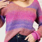 Double Take Multicolored Rib - Knit Pullover for Stylish Comfort - MegaSuperStar
