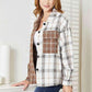 Double Take Plaid Button - Up Shirt Jacket - MegaSuperStar