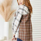 Double Take Plaid Button - Up Shirt Jacket - MegaSuperStar