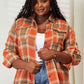 Double Take Plaid Dropped Shoulder Shirt - MegaSuperStar