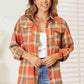 Double Take Plaid Dropped Shoulder Shirt - MegaSuperStar