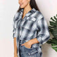 Double Take Plaid Dropped Shoulder Shirt - MegaSuperStar