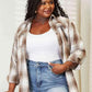Double Take Plaid Dropped Shoulder Shirt - MegaSuperStar