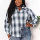 Double Take Plaid Dropped Shoulder Shirt - MegaSuperStar