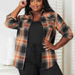 Double Take Plaid Dropped Shoulder Shirt - MegaSuperStar