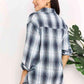 Double Take Plaid Dropped Shoulder Shirt - MegaSuperStar