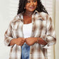 Double Take Plaid Dropped Shoulder Shirt - MegaSuperStar