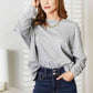 Double Take Seam Detail Long Sleeve Top for Effortless Chic Style - MegaSuperStar