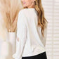Double Take V - Neck Blouse with Dropped Shoulders for Effortless Style - MegaSuperStar