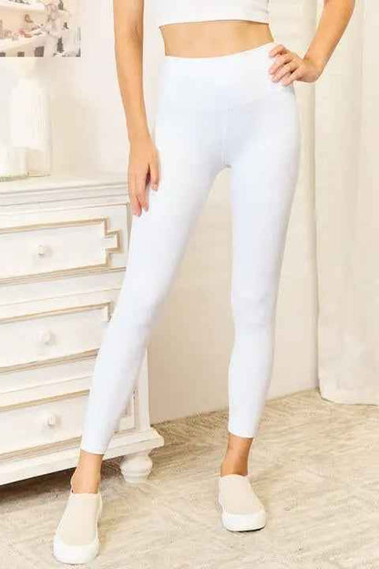 Double Take Wide Waistband Sports Leggings - MegaSuperStar