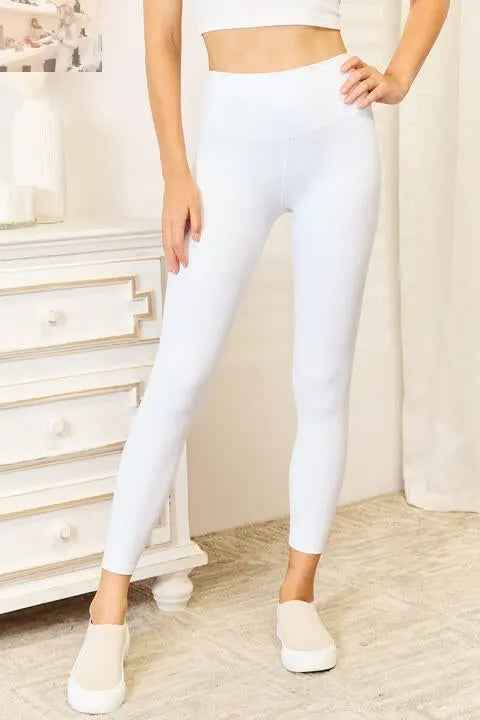 Double Take Wide Waistband Sports Leggings - MegaSuperStar