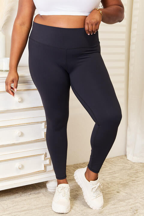 Double Take Wide Waistband Sports Leggings - MegaSuperStar