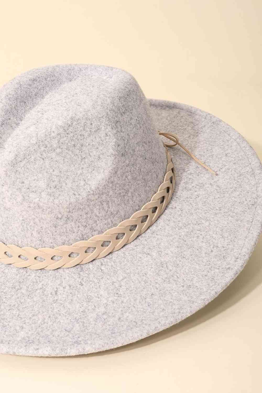 Fame Woven Together Braided Strap Fedora - MegaSuperStar