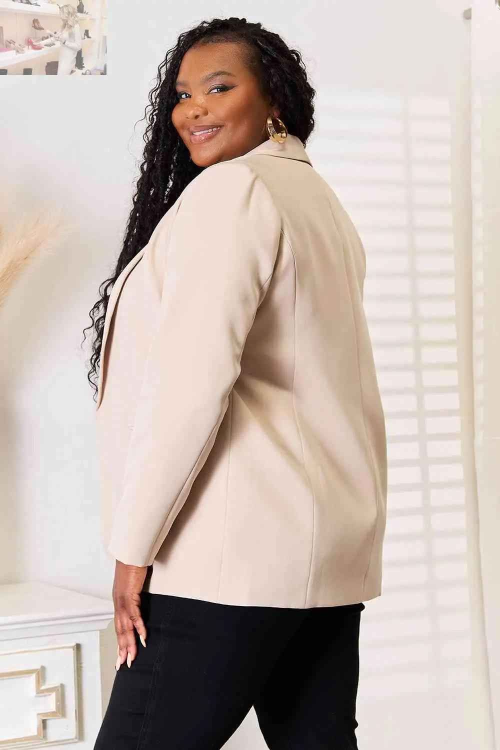 Shawl Collar Long Sleeve Blazer for Elegant Style and Versatile Wear - MegaSuperStar
