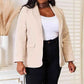 Shawl Collar Long Sleeve Blazer for Elegant Style and Versatile Wear - MegaSuperStar