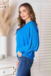 💕 Zenana Batwing Sleeve Blouse - Full Size Round Neck Style 💕 thumbnail