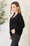 💕 Zenana Long Sleeve Blouse with Button Details 💕 thumbnail